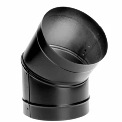DuraVent DuraBlack 6 Inch Diameter Black 22 Gauge 45 Degree Elbow - 6DBK-E45W