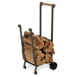 Pilgrim Vintage Iron Finish 14 Inch Forged Iron Wood Cart - 18525