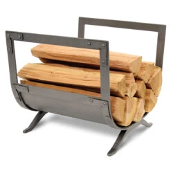 Pilgrim Forged Iron Finish 15.5 Inch Wood Rack - 18540