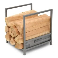 Pilgrim Natural Iron Finish 14 Inch Lanier Wood Rack - 18551