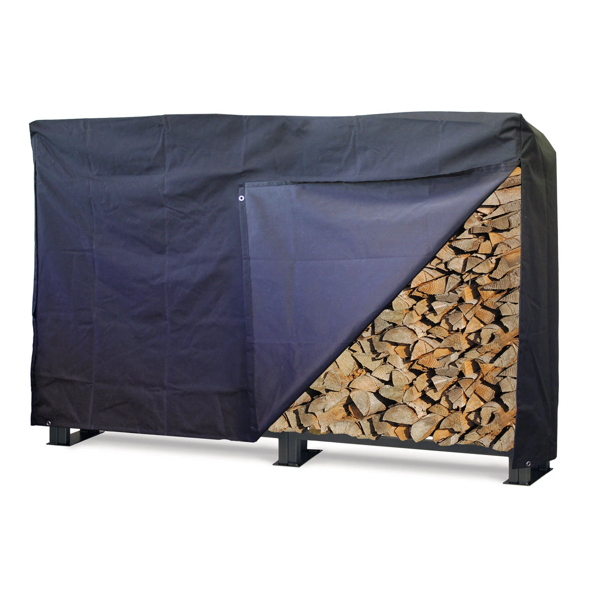 Pilgrim Black Finish 98 Inch Large Outdoor Wood Rack Cover - 18563