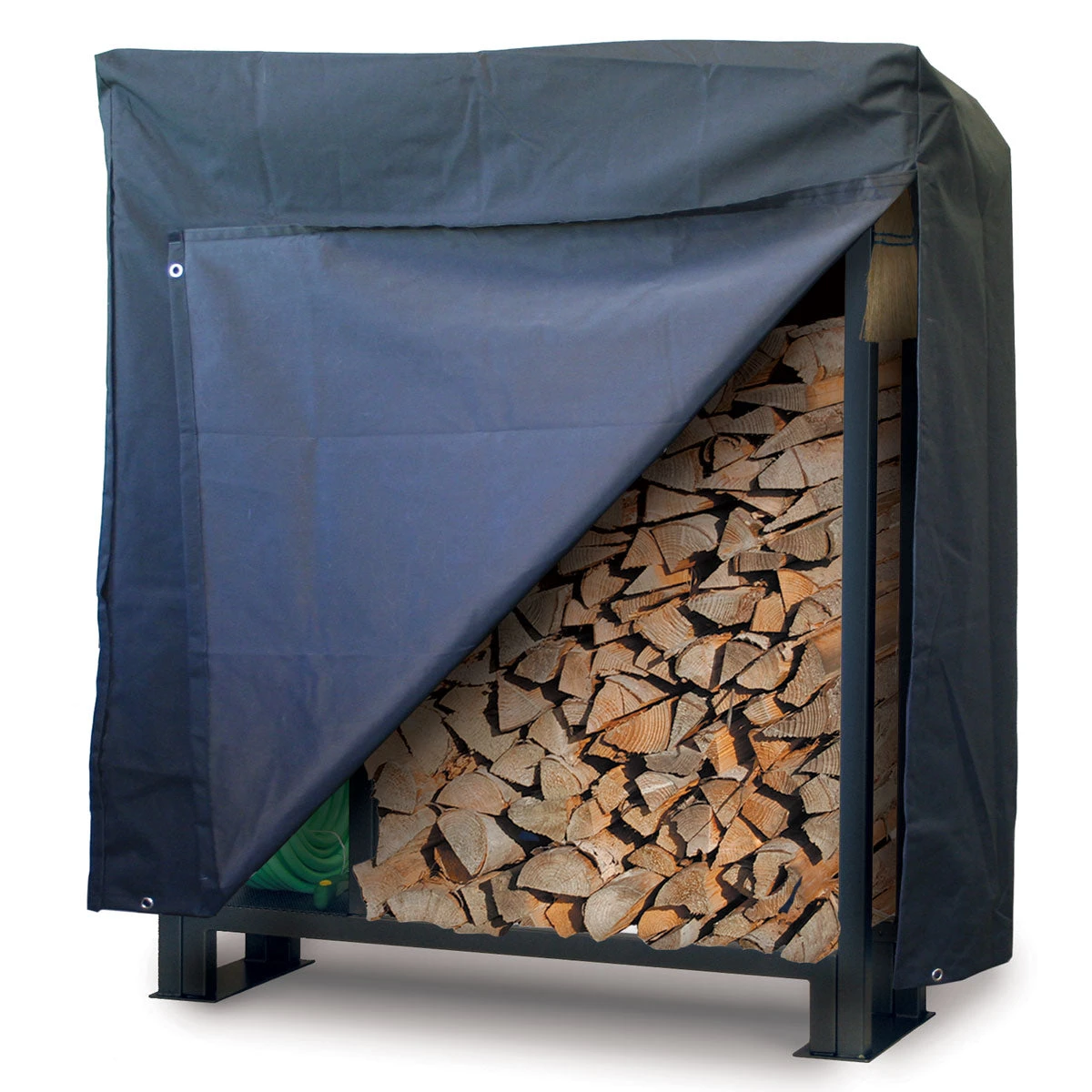 Pilgrim Black Finish 54 Inch Outdoor Wood Rack Cover - 18566