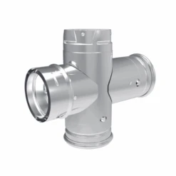 DuraVent Pellet Vent Pro 4 Inch Diameter Double Tee W/ Clean-Out Tee Cap - 4PVP-DBT1