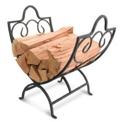 Pilgrim Brushed Bronze Finish 18 Inch Country Scroll Wood Rack - 19401-1