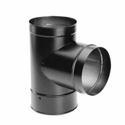 DuraVent DuraBlack 6 Inch Diameter Black Tee W/Clean-Out Cap - 6DBK-T