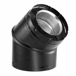 DuraVent DirectVent Pro Elbow Swivel - Black Direct Vent Pipe For Gas Fireplaces & Gas Stoves - 46DVA-E45B
