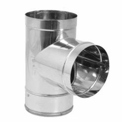 DuraVent DuraBlack 8 Inch Diameter Stainless Steel Tee W/Clean-Out Cap - 8DBK-TSS