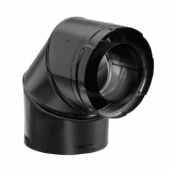 DuraVent DirectVent Pro Elbow - Black Direct Vent Pipe For Gas Fireplaces & Gas Stoves - 46DVA-E90B