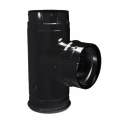 DuraVent Pellet Vent Pro 3 Inch Diameter Black Single Tee W/Clean-Out Tee Cap - 3PVP-TB1