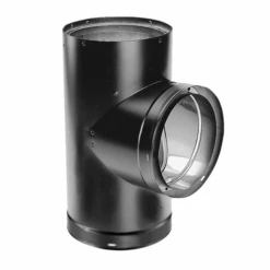 DuraVent DVL 7 Inch Diameter Double Wall Black Tee W/Clean-Out Cap - 7DVL-T