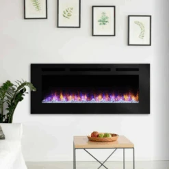 SimpliFire Allusion 60 Inch Wall Mounted Electric Fireplace - SF-ALL60-BK
