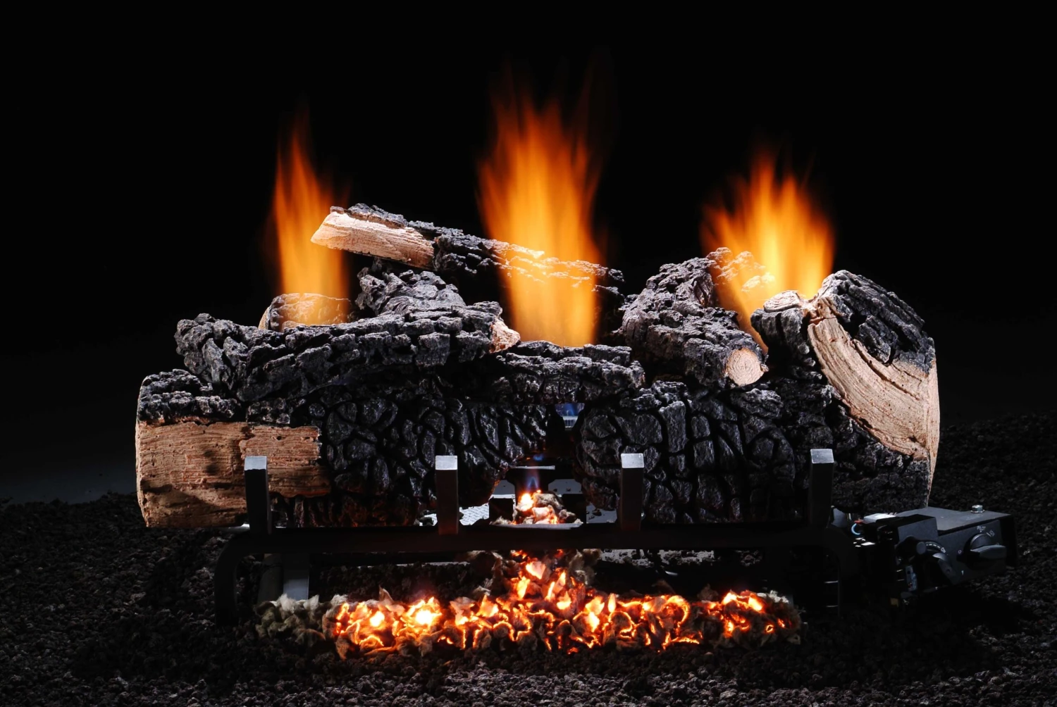 Hargrove 18 Inch Cumberland Char Vent Free Gas Log Set With Burner -ETCC18