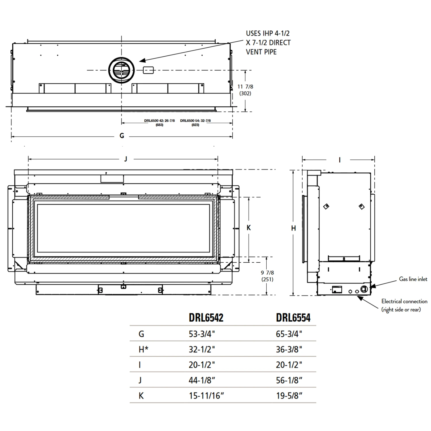 Superior 42 Inch Direct Vent Contemporary Linear Gas Fireplace - DRL6542 - Image 2