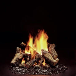 Majestic 8-piece Fiber Ceramic Log Set With Burner - VDY30D5