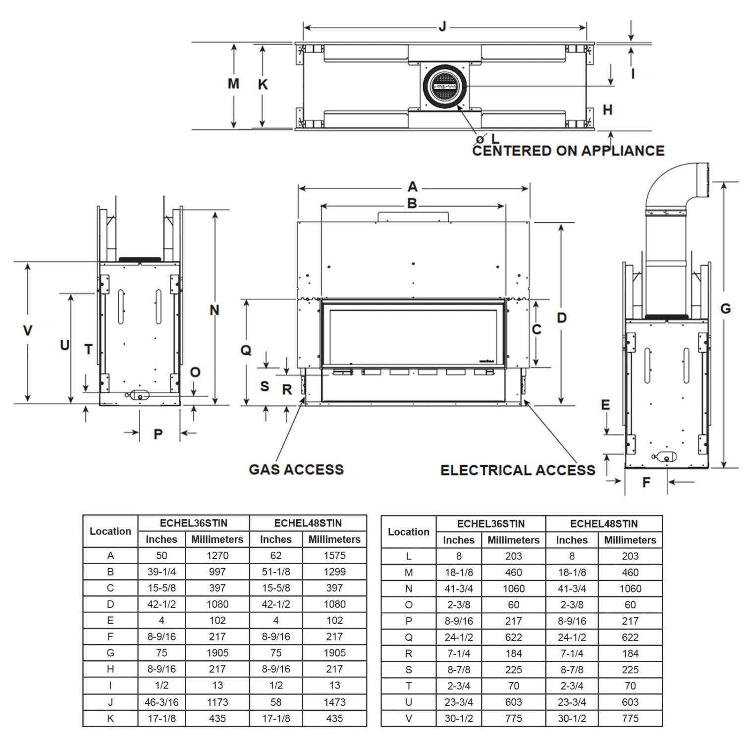 Majestic Echelon II 48 Inch See Through Linear Direct Vent Gas Fireplace - ECHEL48STIN-C - Image 3