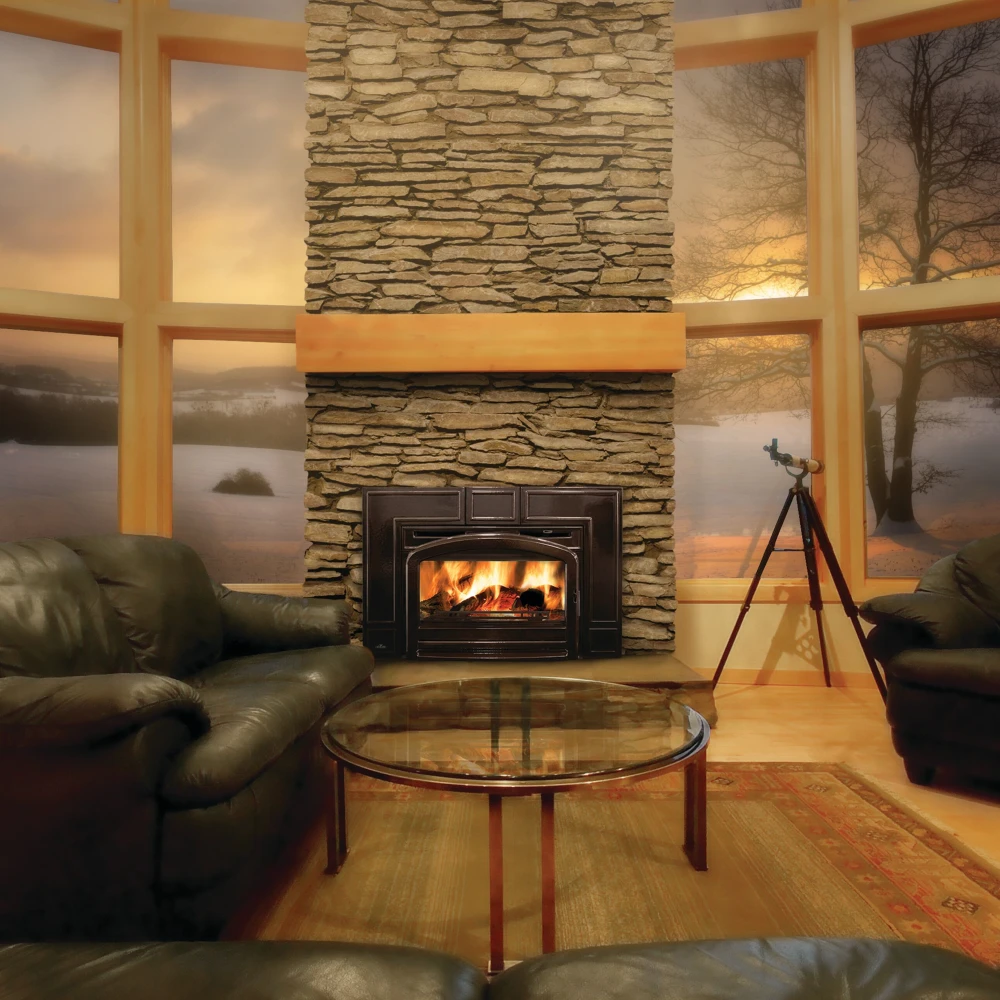 Napoleon Oakdale Majolica Brown Traditional Cast Iron Wood Burning Insert - EPI3TN