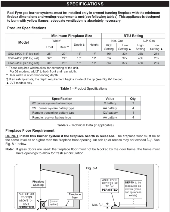 RealFyre 24 Inch G52 Radiant Series Outdoor Vented Gas Log Set - G52-24NA-SS - Image 3