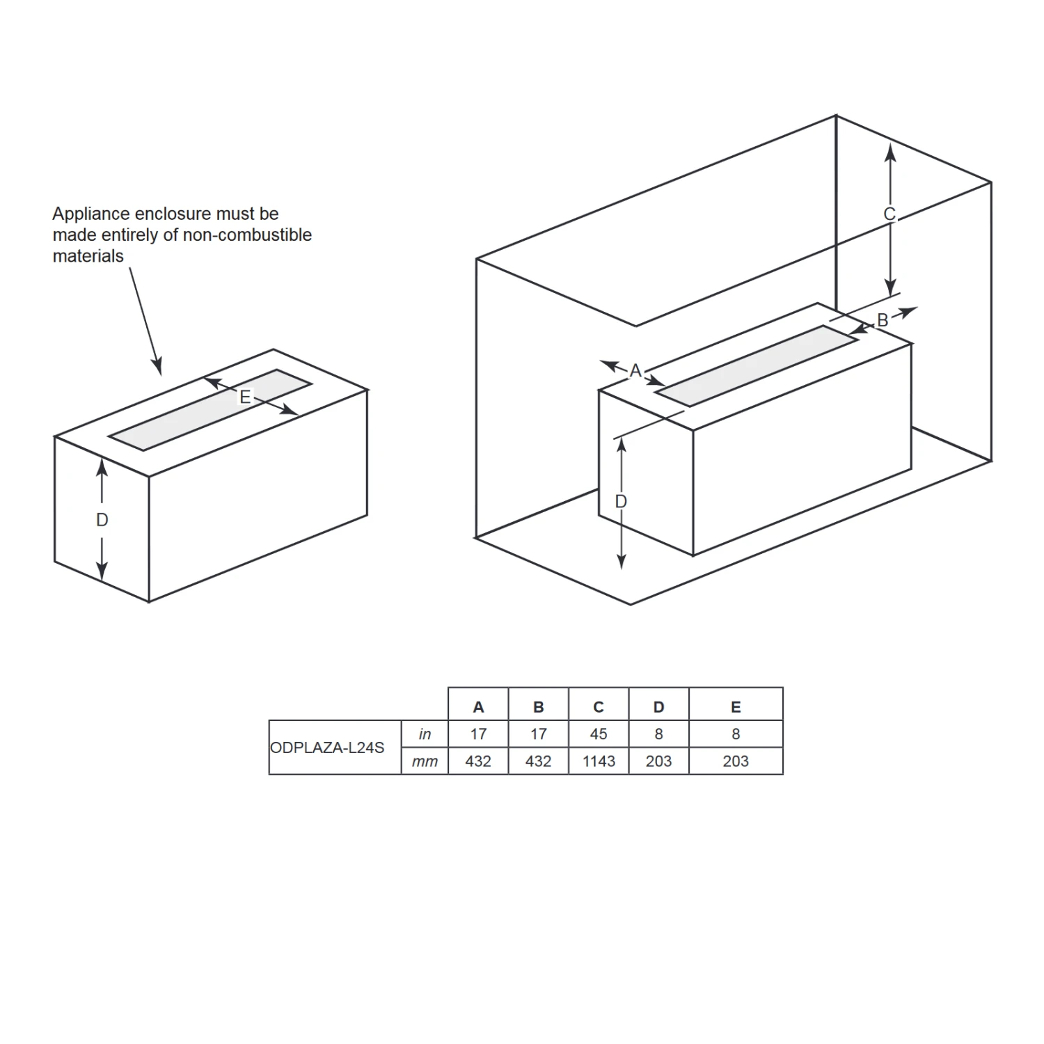 Majestic Plaza Linear Vent Free Gas Fire Pit - ODPLAZA-L24 - Image 3