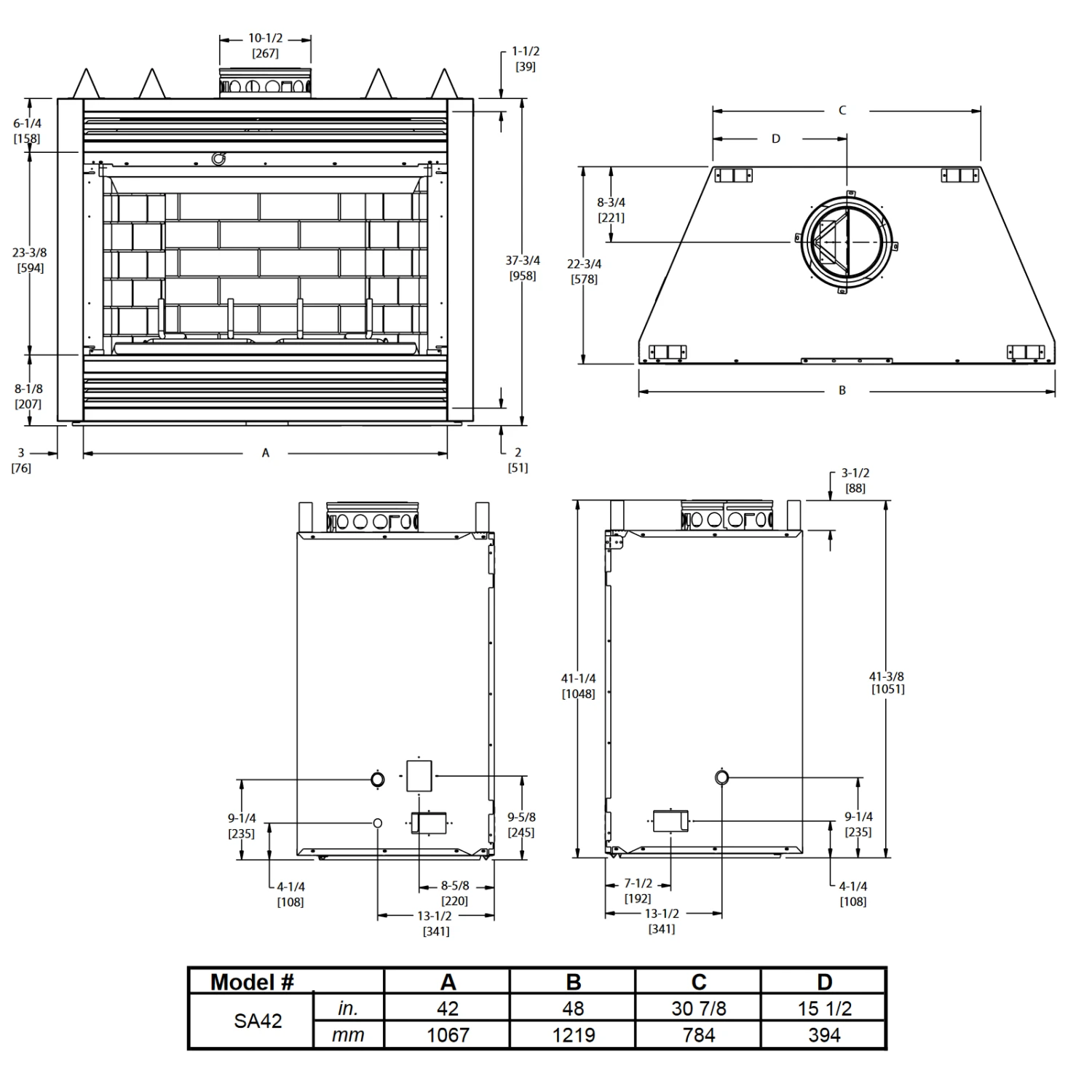 Majestic Sovereign 42 Heat Circulating Wood Fireplace - SA42 - Image 2