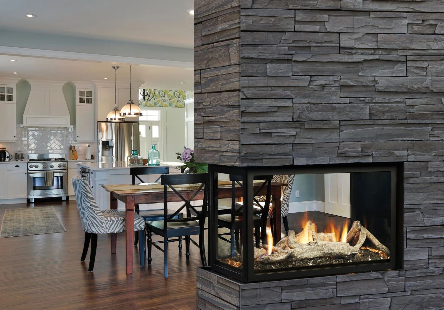 Kingsman Multi-Sided 42 Penninsula Ceramic Clean-Face Direct-Vent Gas Fireplace - MCVP42NH - Image 3