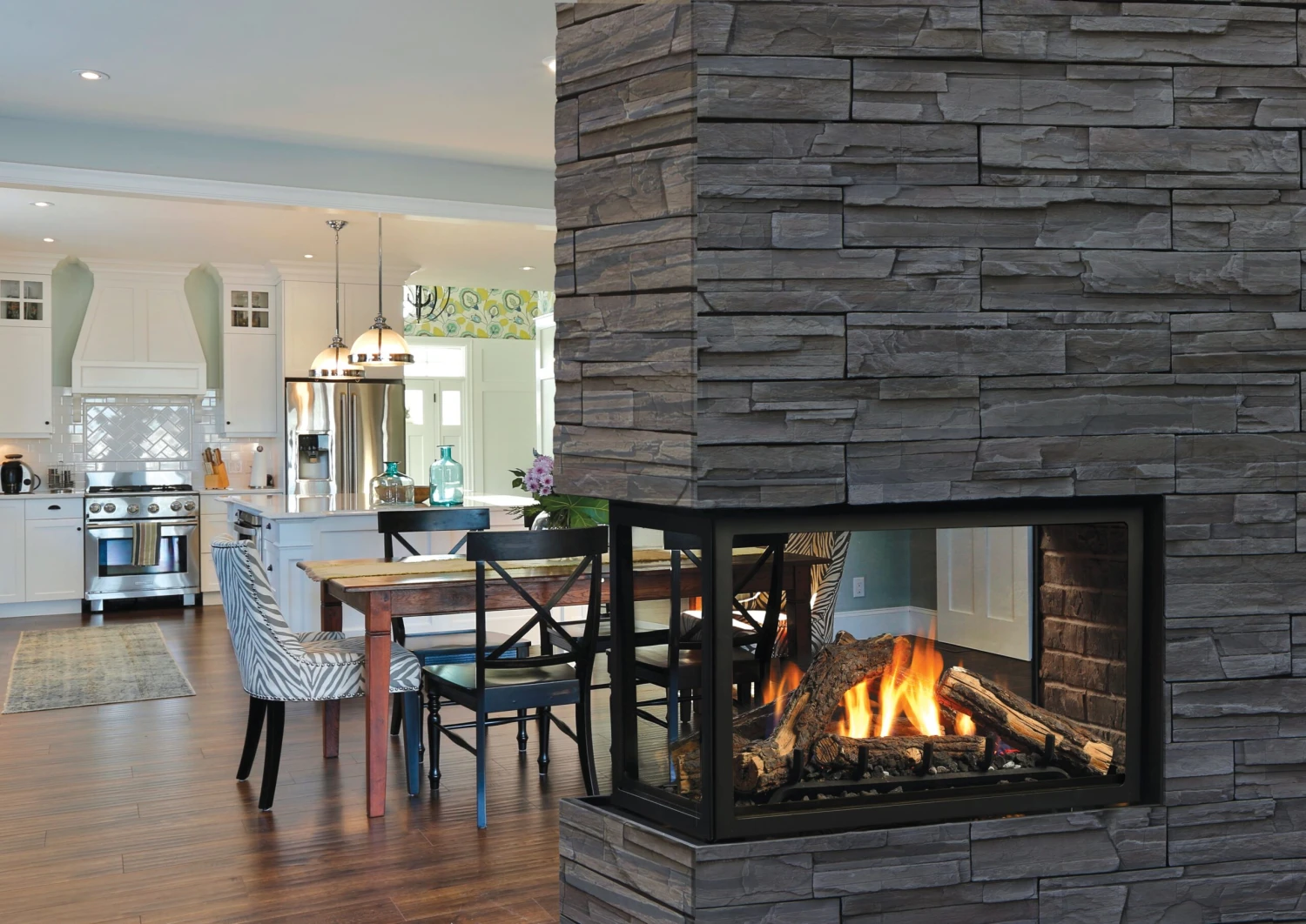 Kingsman Multi-Sided 42 Penninsula Ceramic Clean-Face Direct-Vent Gas Fireplace - MCVP42NH - Image 4