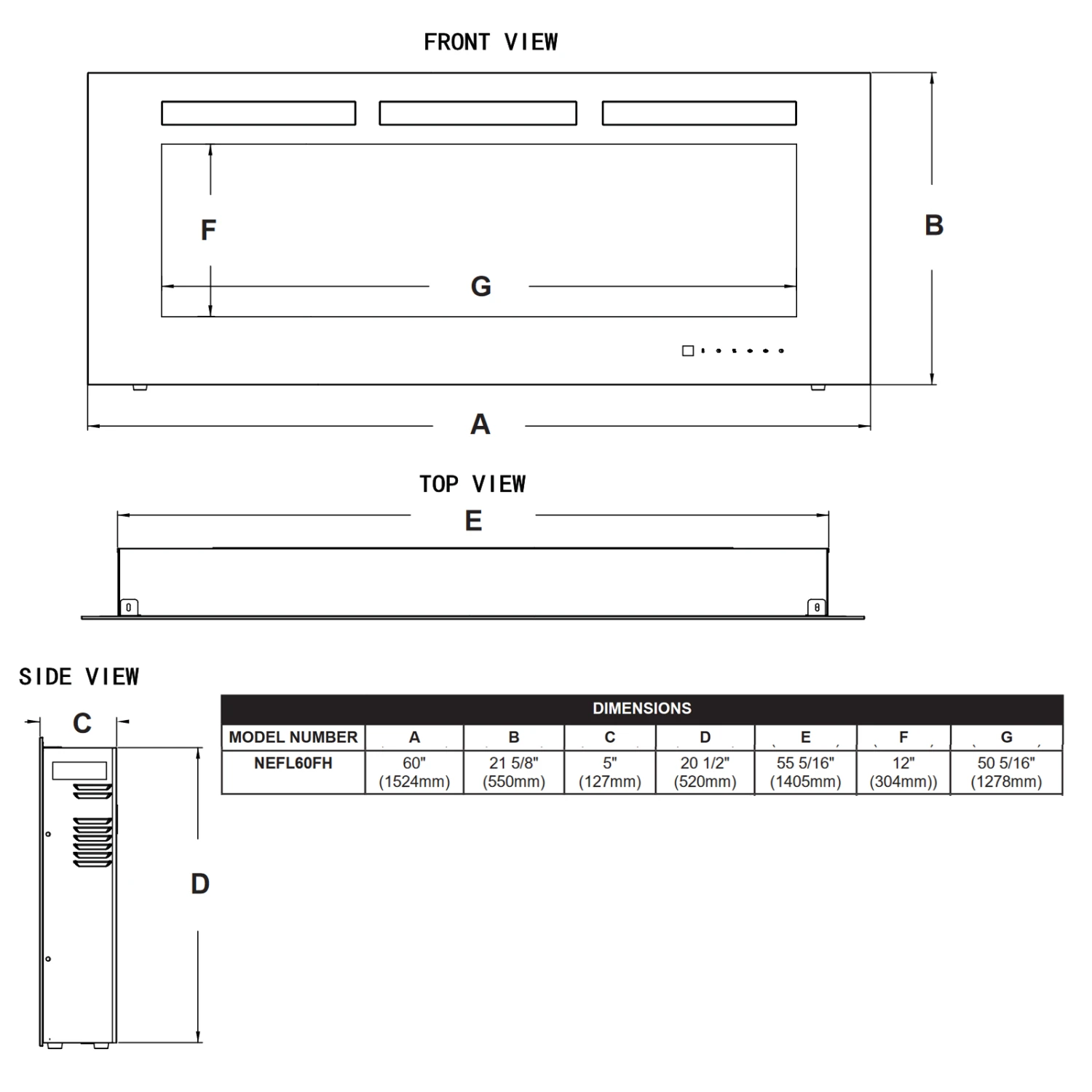 Napoleon Phantom 60 Inch Wall Mounted Electric Fireplace - NEFL60FH-MT - Image 17