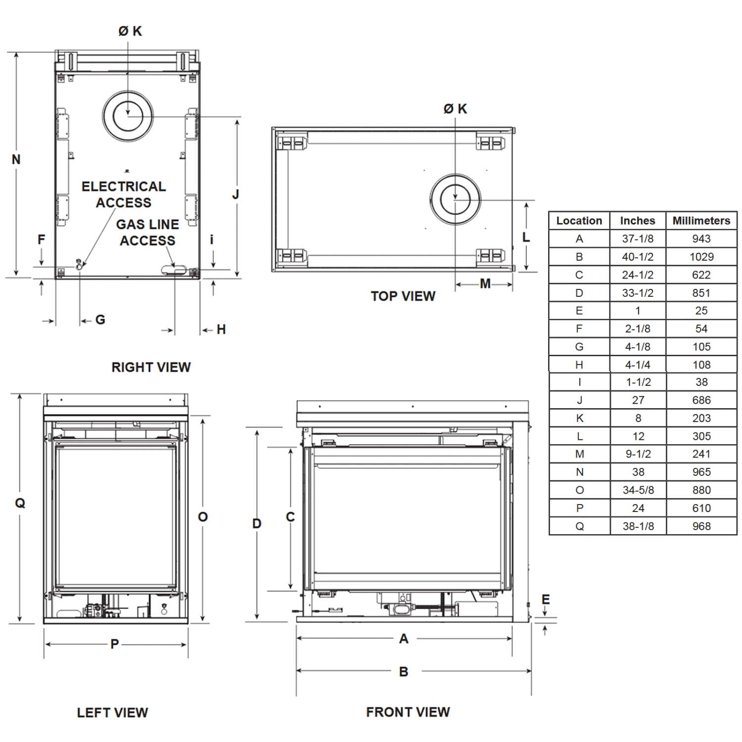 Majestic Pearl II 36 Inch Peninsula Direct Vent Gas Fireplace - PEARL36PRIN - Image 7