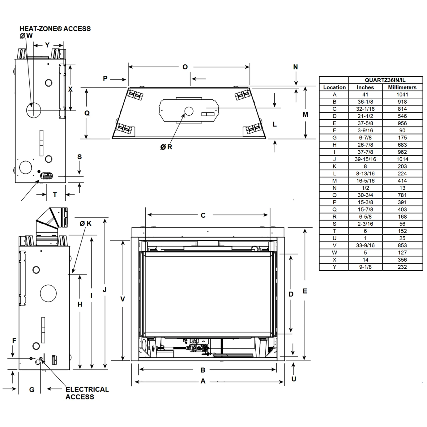 Majestic Quartz 36 Direct Vent Gas Fireplace - QUARTZ36 - Image 2