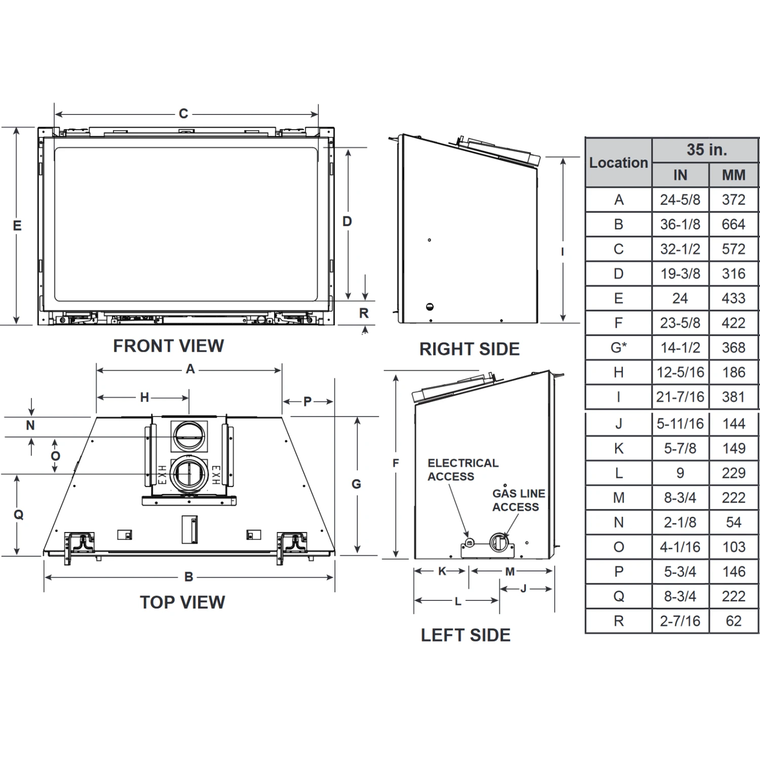 Majestic Ruby 35 Direct Vent Gas Insert - RUBY35 - Image 2