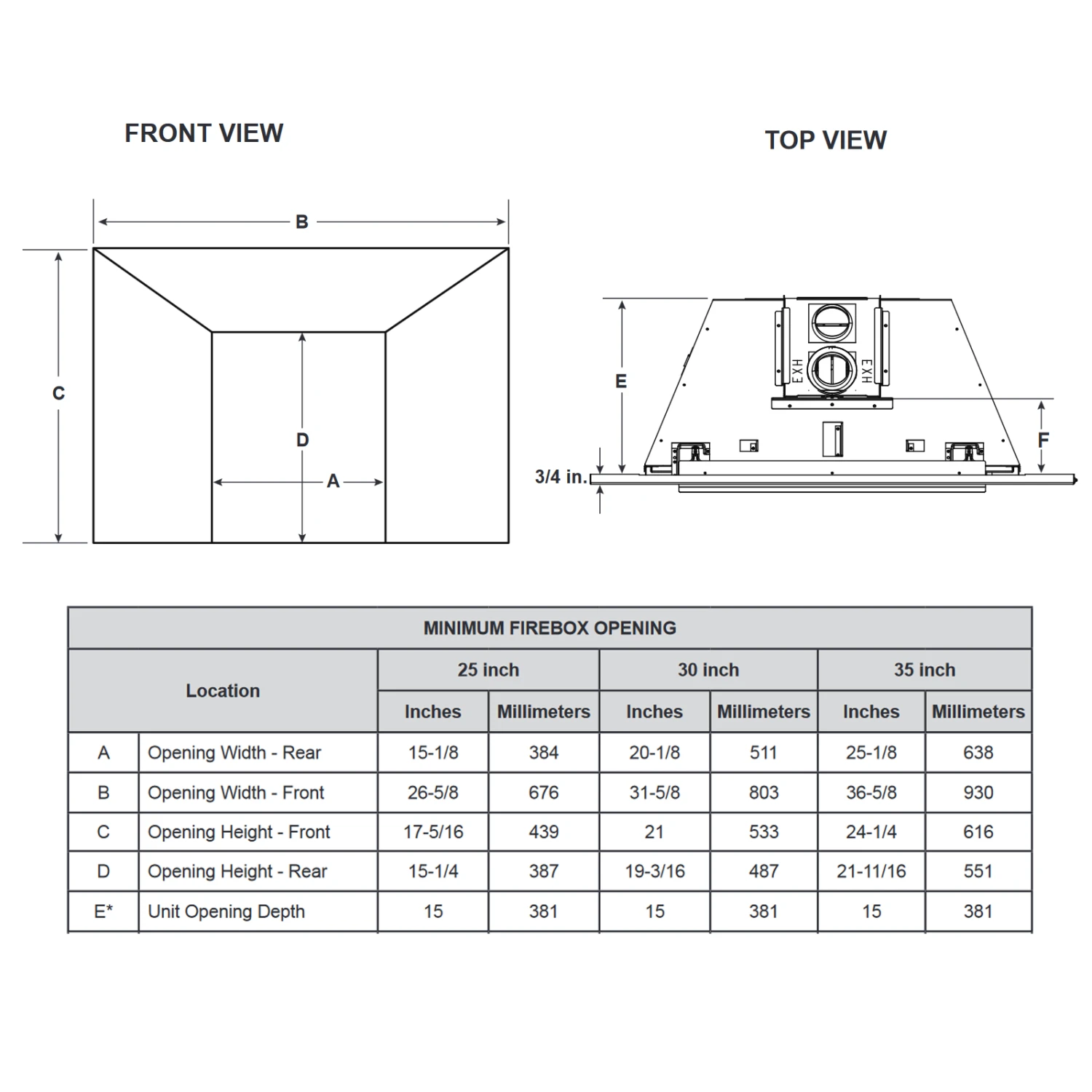 Majestic Ruby 35 Direct Vent Gas Insert - RUBY35 - Image 3