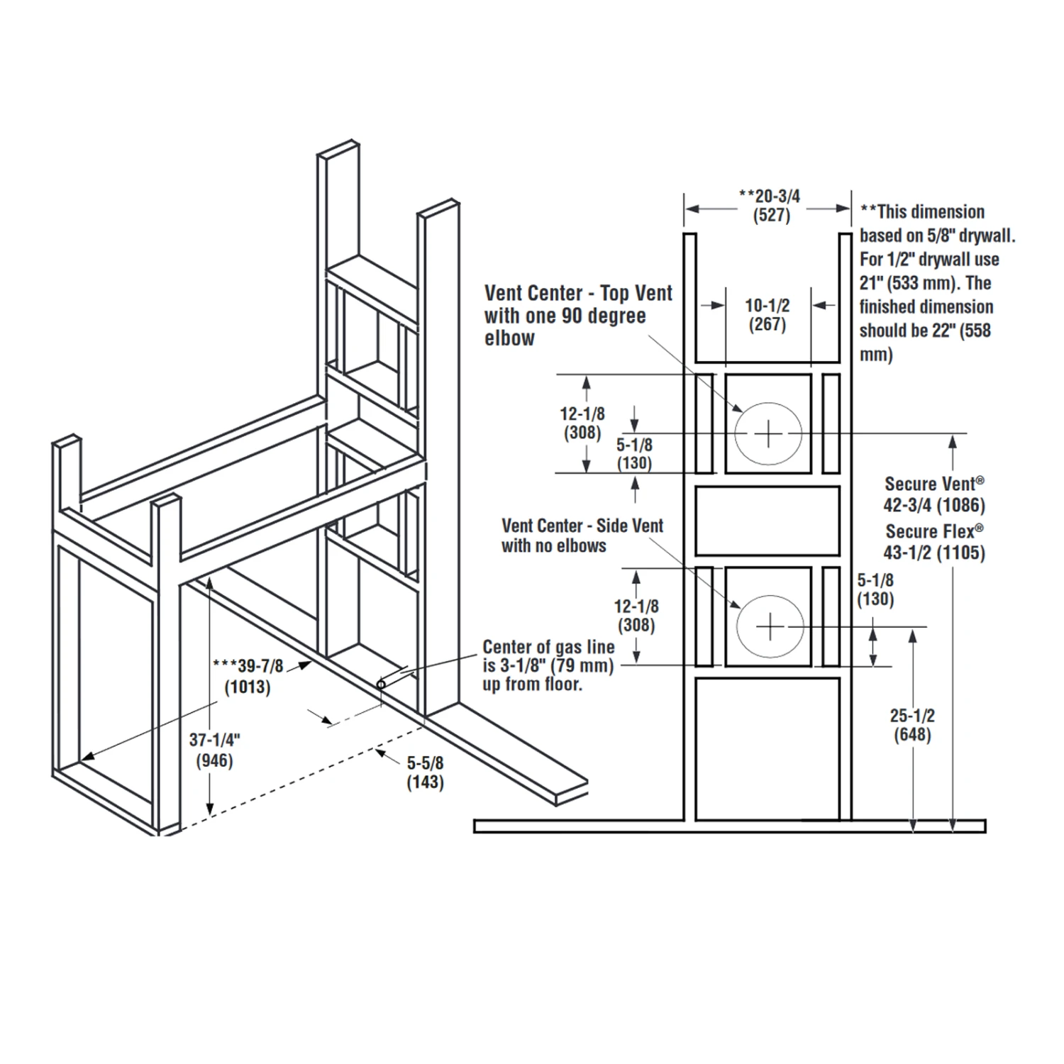 Superior 35 Inch Direct Vent Traditional See-Thru Gas Fireplace - DRT35ST - Image 3