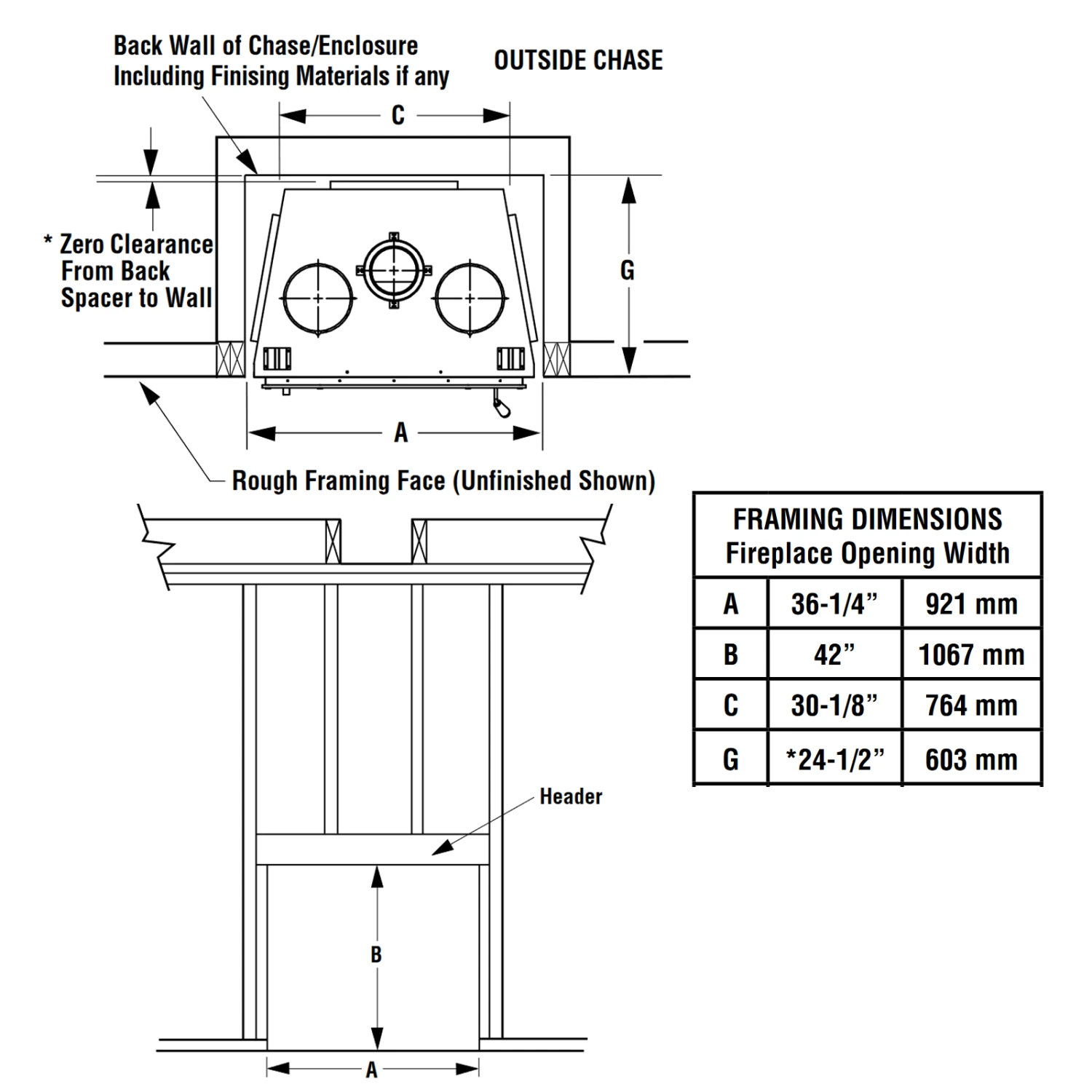 Superior White Stacked Circulating Traditional EPA Certified Wood Fireplace - WCT6820 - Image 3
