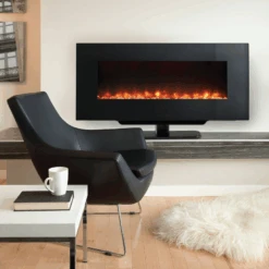 SimpliFire 38 Wall-Mount Electric Fireplace - SF-WMS38-BK