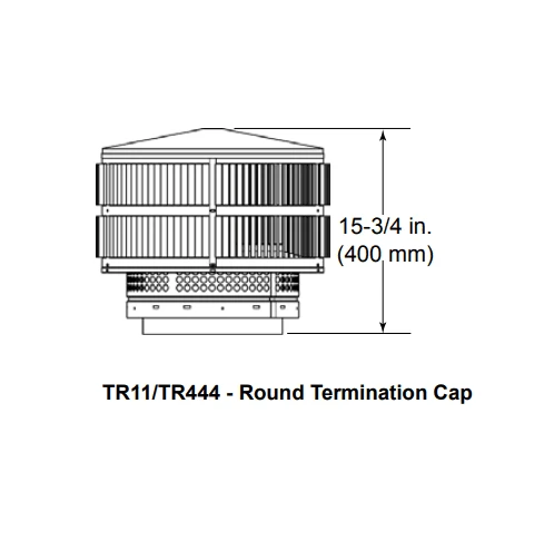 Majestic Wood Burning Vent Pipe Cap Round - TR11