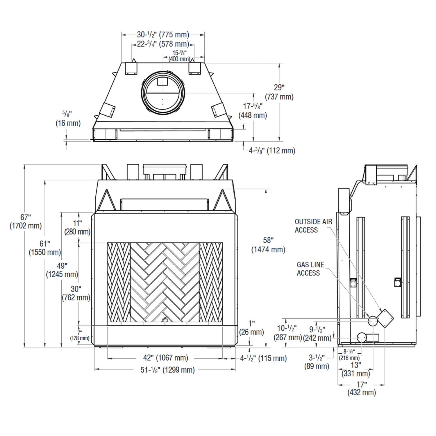 Superior 42 Inch Outdoor Wood Fireplace - WRE4542 - Image 2