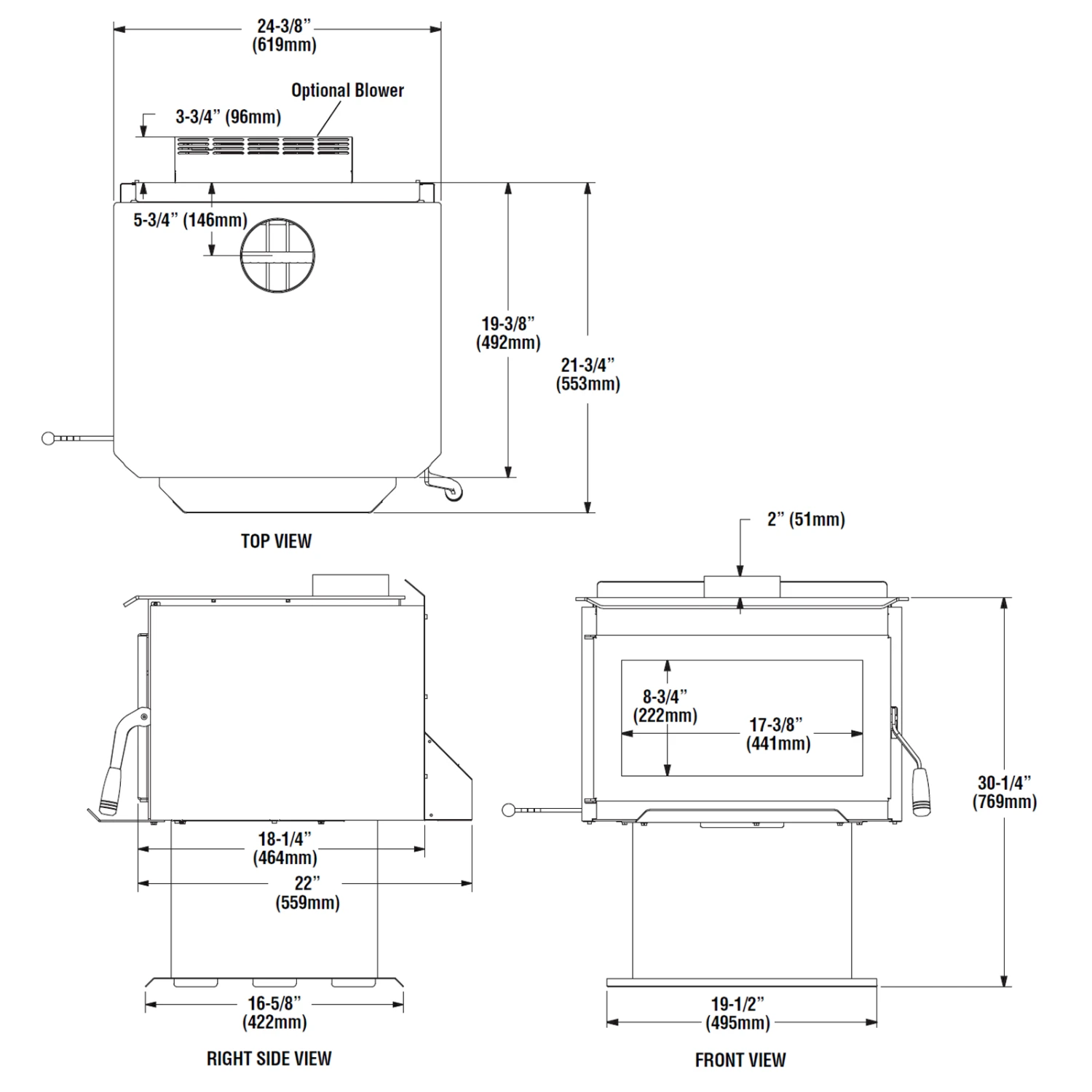 Superior Free Standing Wood Burning Stove - WXS2016WS - Image 2
