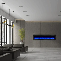 SimpliFire Allusion 84 Inch Wall Mounted Electric Fireplace - SF-ALL84-BK