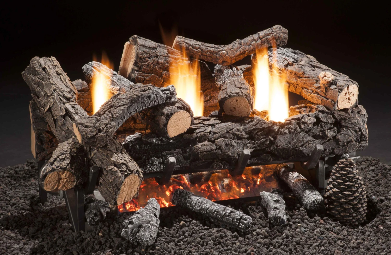Hargrove 30 Inch Cozy Fire Vent Free Gas Log Set With Burner -EFCF30