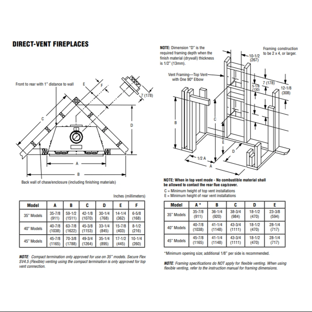 Superior 35 Inch Traditional Top Or Rear Direct-Vent Gas Fireplace - DRT2035 - Image 3