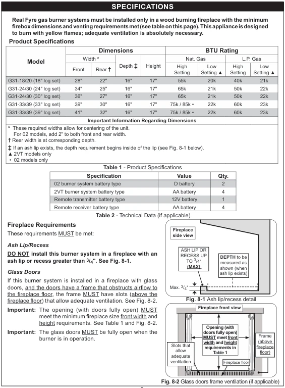 RealFyre 30 Inch G31 3-Tiered Burner Vented Gas Log Set - G31-30A - Image 3