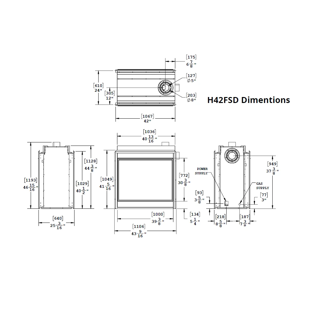 Montigo Divine Multi-Sided 42 See-Thru Direct-Vent Gas Fireplace - H42F - Image 2