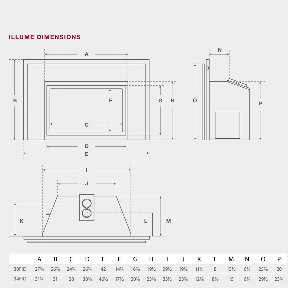 Montigo Illume 30 Inch Contemporary Gas Fireplace Insert - 30FIDNIL - Image 2