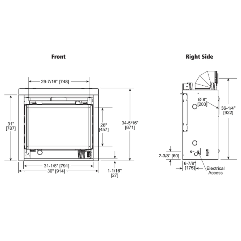 Majestic 32 Inch Direct Vent Traditional Gas Fireplace - MDV3732 - Image 2