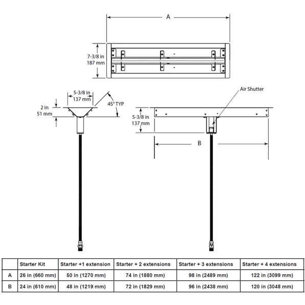 Majestic Plaza Linear Vent Free Gas Fire Pit - ODPLAZA-L24 - Image 2