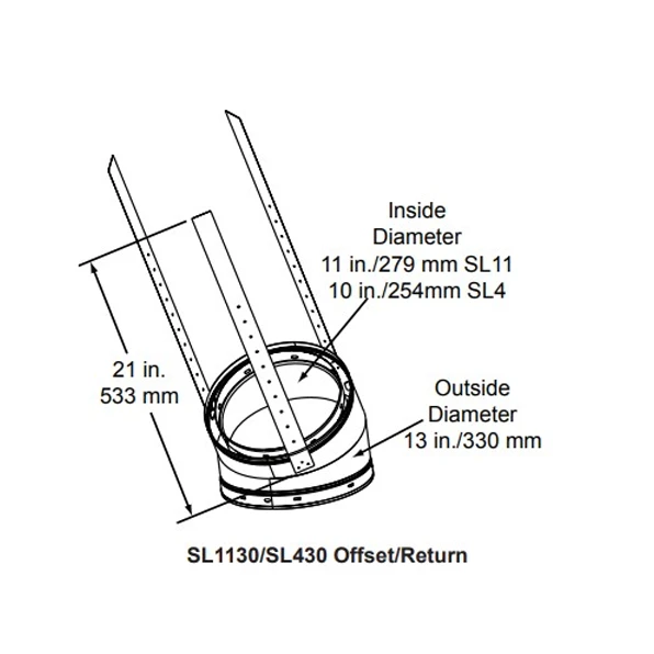 Majestic Chimney Offset/Return - 30 Deg 11/13 - SL1130 - Image 2
