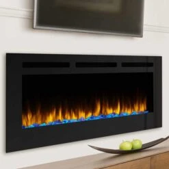 SimpliFire Allusion 48 Inch Wall Mounted Electric Fireplace - SF-ALL48-BK
