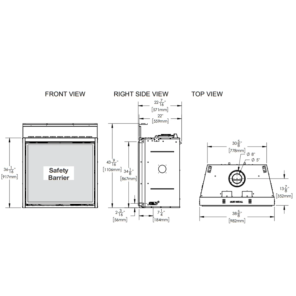 Napoleon Elevation 36 Direct Vent Gas Fireplace - E36NTE - Image 2