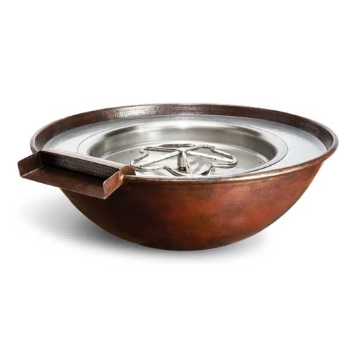 HPC Tempe Torpedo Hammered Copper Bowl Outdoor Gas Firepit - TOR-TEMP31-EI - Image 3